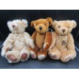 Merrythought ltd edition coin bears each with a coin Penny, Thruppence and Farthing