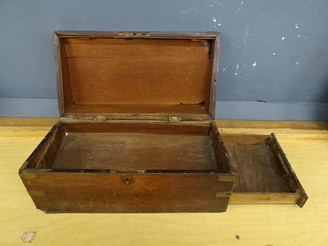 Mahogany writing slope with drawer (in need of restoration) - Image 3 of 4