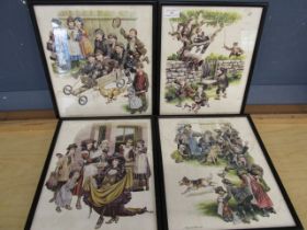 set 4 Ronald Embleton Victorian children prints