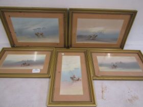 Frank Holme watercolours Egyptian scenes x 5 largest 34x24cm