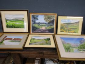 6 x William Backshall original paintings of landscapes