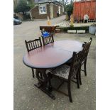 Extending dining table and 4 upholstered chairs