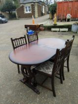 Extending dining table and 4 upholstered chairs