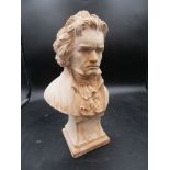Plaster Beethoven bust H27cm approx (some damage as pictured)
