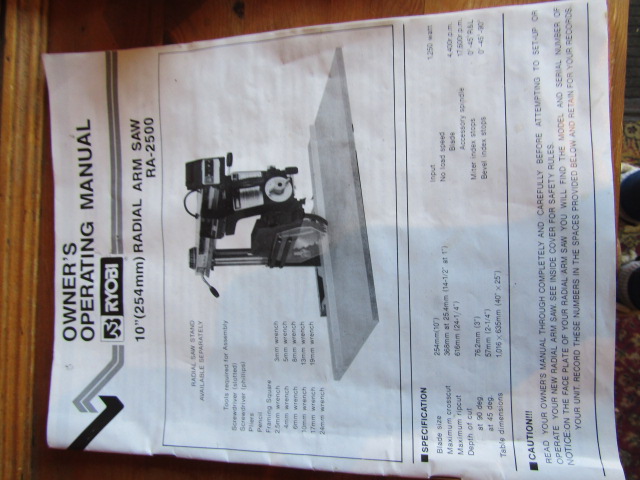 Ryobi radial arm saw (no plug) - Image 6 of 6