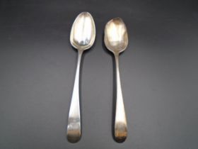 George III Silver spoon hallmarked London 1785 by Thomas Wallis (with duty mark) 55g and a George