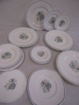 Susie Cooper 'Glen Mist' for Wedgwood part dinner service comprising 12 dinner plates, 7 side plates