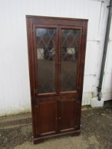 Oak Old Charm style corner display cabinet H170cm D72cm D33cm approx