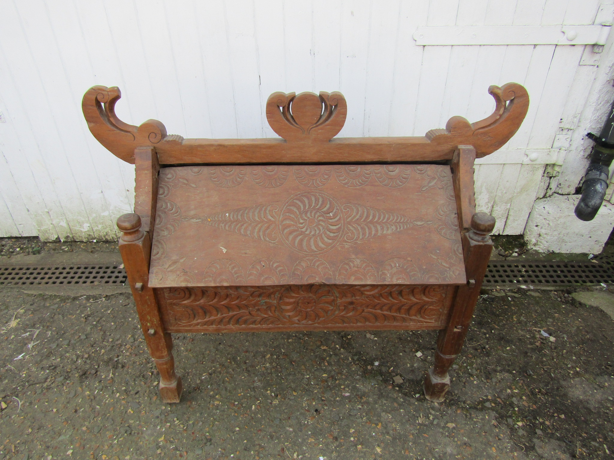 Balinese Brides Dowry chest with hand carved detail H80cm W96cm D50cm approx