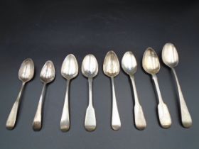 8 silver spoons - all London dates range from 1791 - 1847 total weight 125g