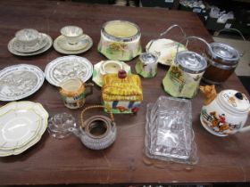 China inc hand painted, trio's, biscuit barrels etc