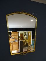 Brass framed wall mirror 36cm x 49cm approx