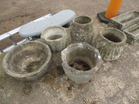 5 concrete plant pots
