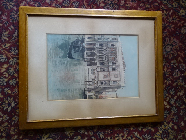 Watercolour of a Venetian scene, framed and glazed 52cm x 65cm approx