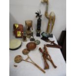 Treen Tribal items and instruments