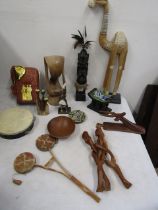 Treen Tribal items and instruments