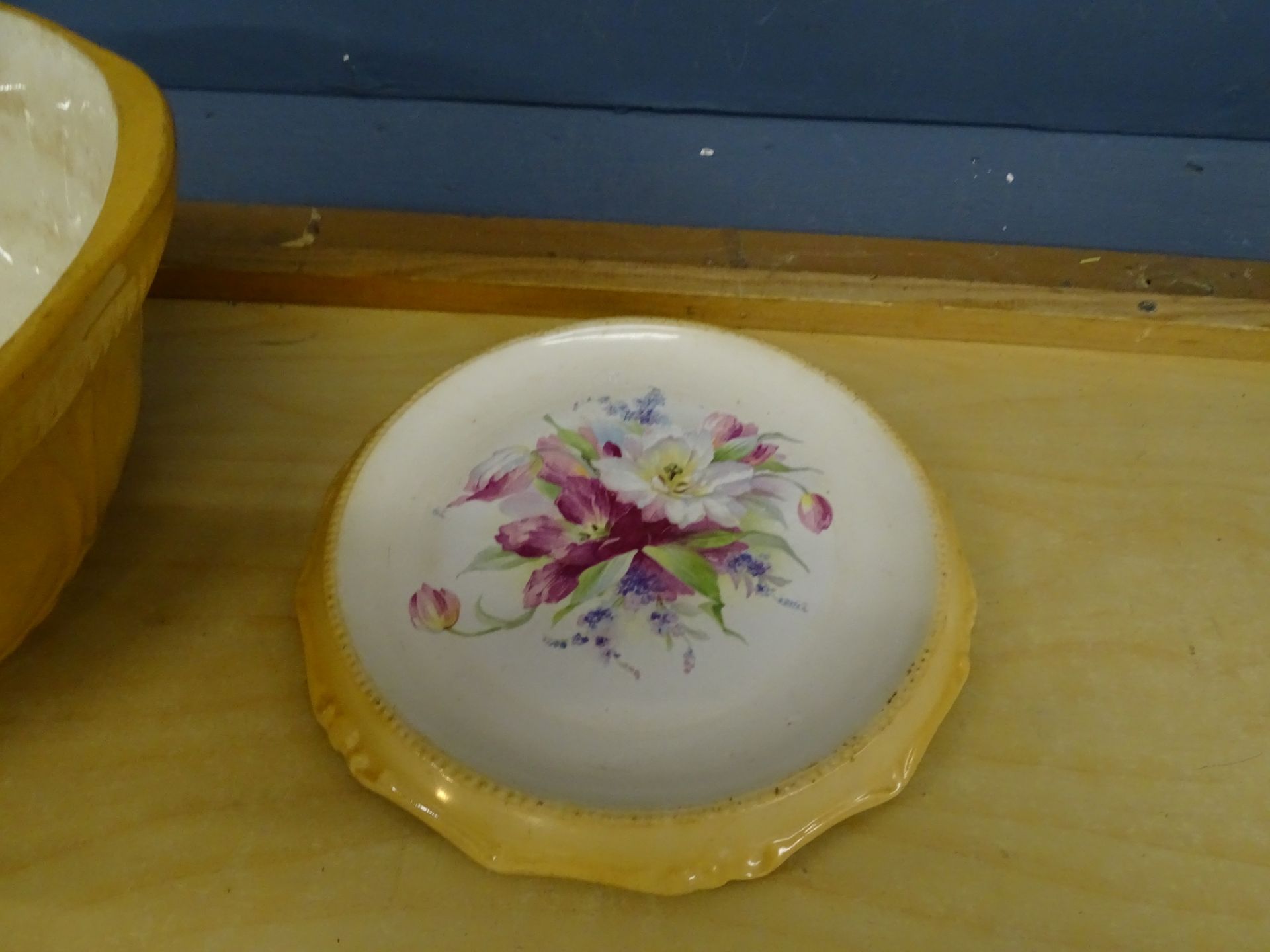 Large vintage Green & Co Ltd mixing bowl and a bread plate - Image 2 of 5