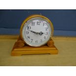 Pine cased mantel clock , battery operated