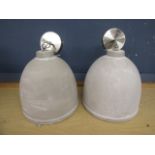 A pair large stoneware lightshades 26cmDia