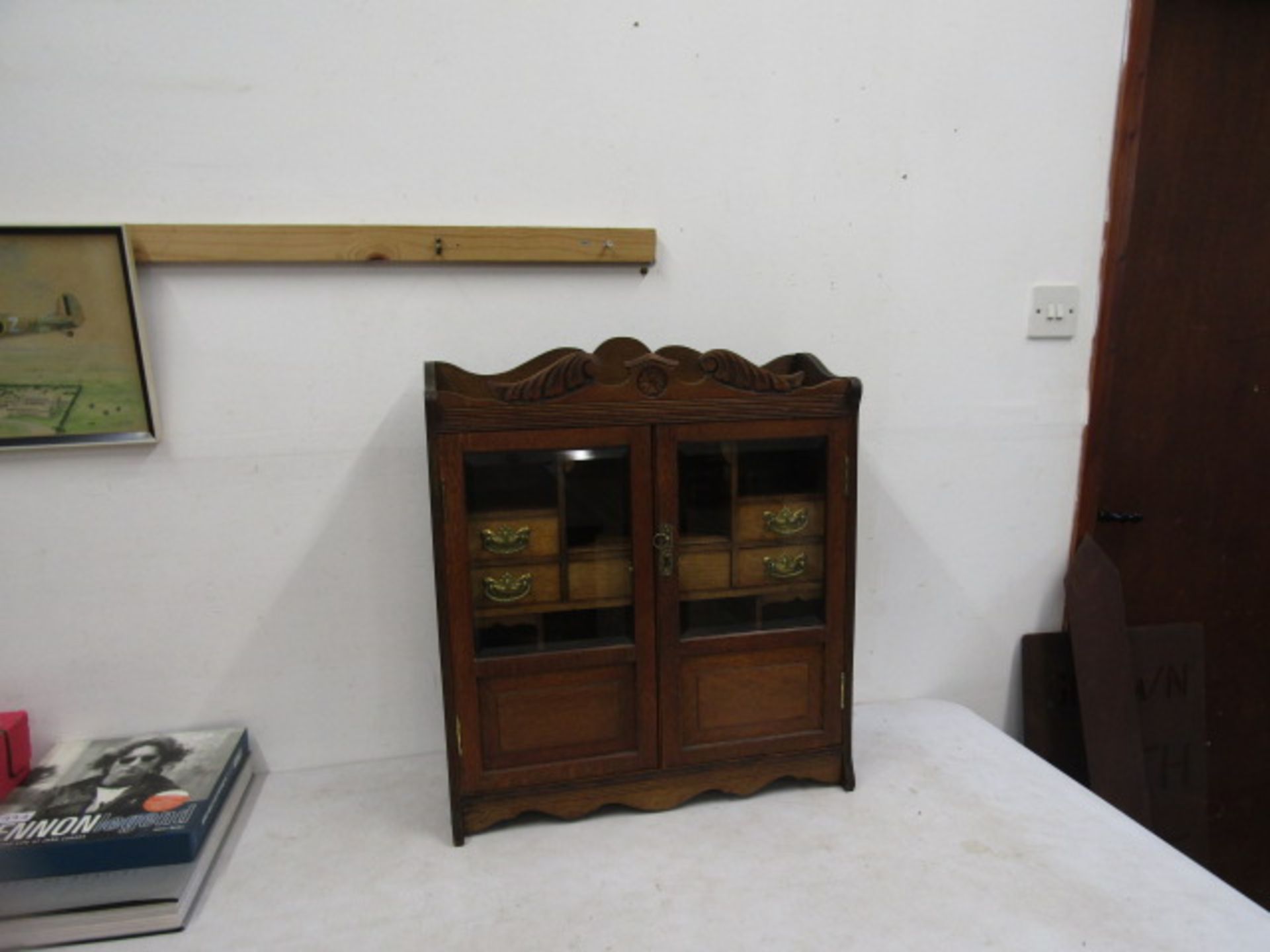 An oak smokers cabinet 55cmW 19cmD 60cmH - Image 11 of 11