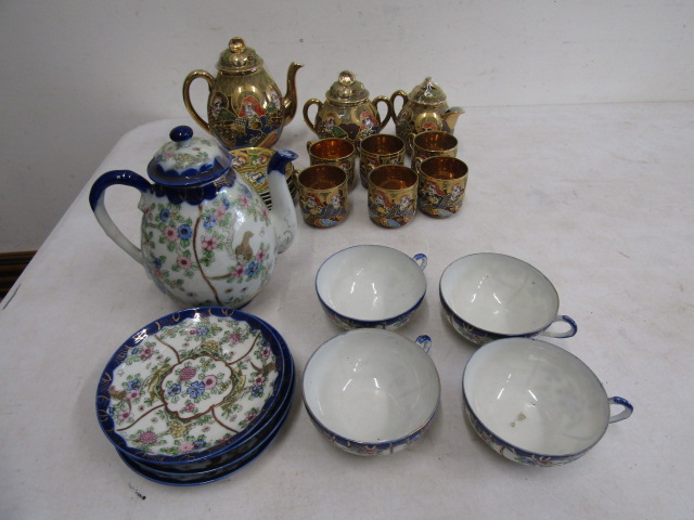 2 oriental tea sets 1 part set