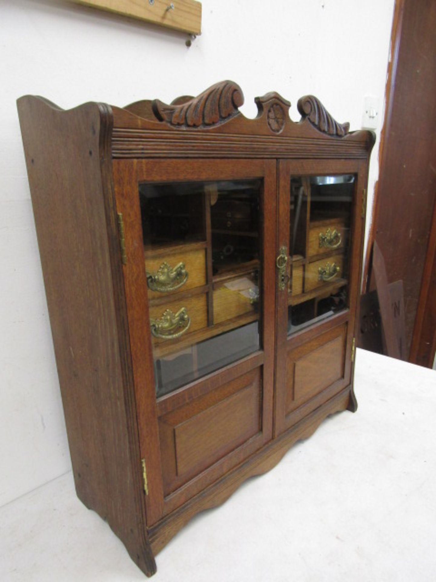 An oak smokers cabinet 55cmW 19cmD 60cmH - Image 10 of 11