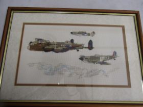 Spitfire Cross stitch picture 48x35cm