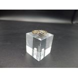 9ct gold diamond cluster ring size P, 2.13g Total weight.