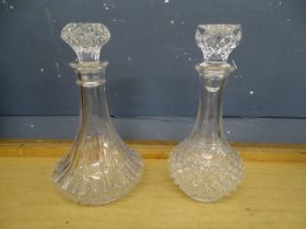 2 Cut glass decanters