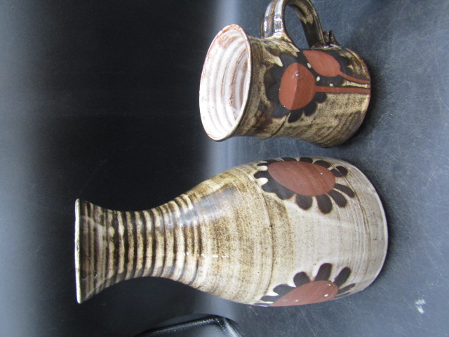 Briglin Pottery 2 vases, mug and milk jug - Image 2 of 6