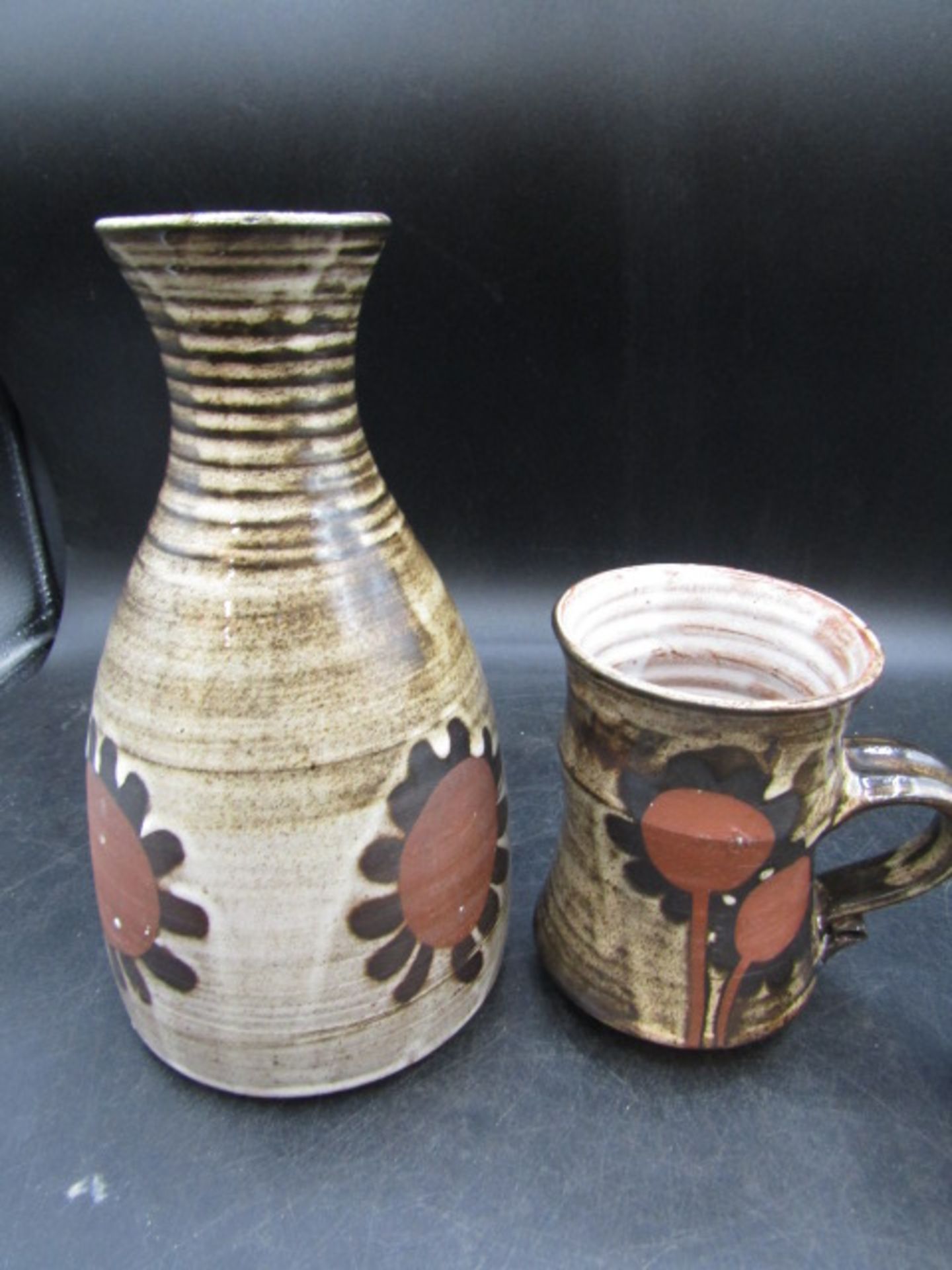 Briglin Pottery 2 vases, mug and milk jug - Image 2 of 6