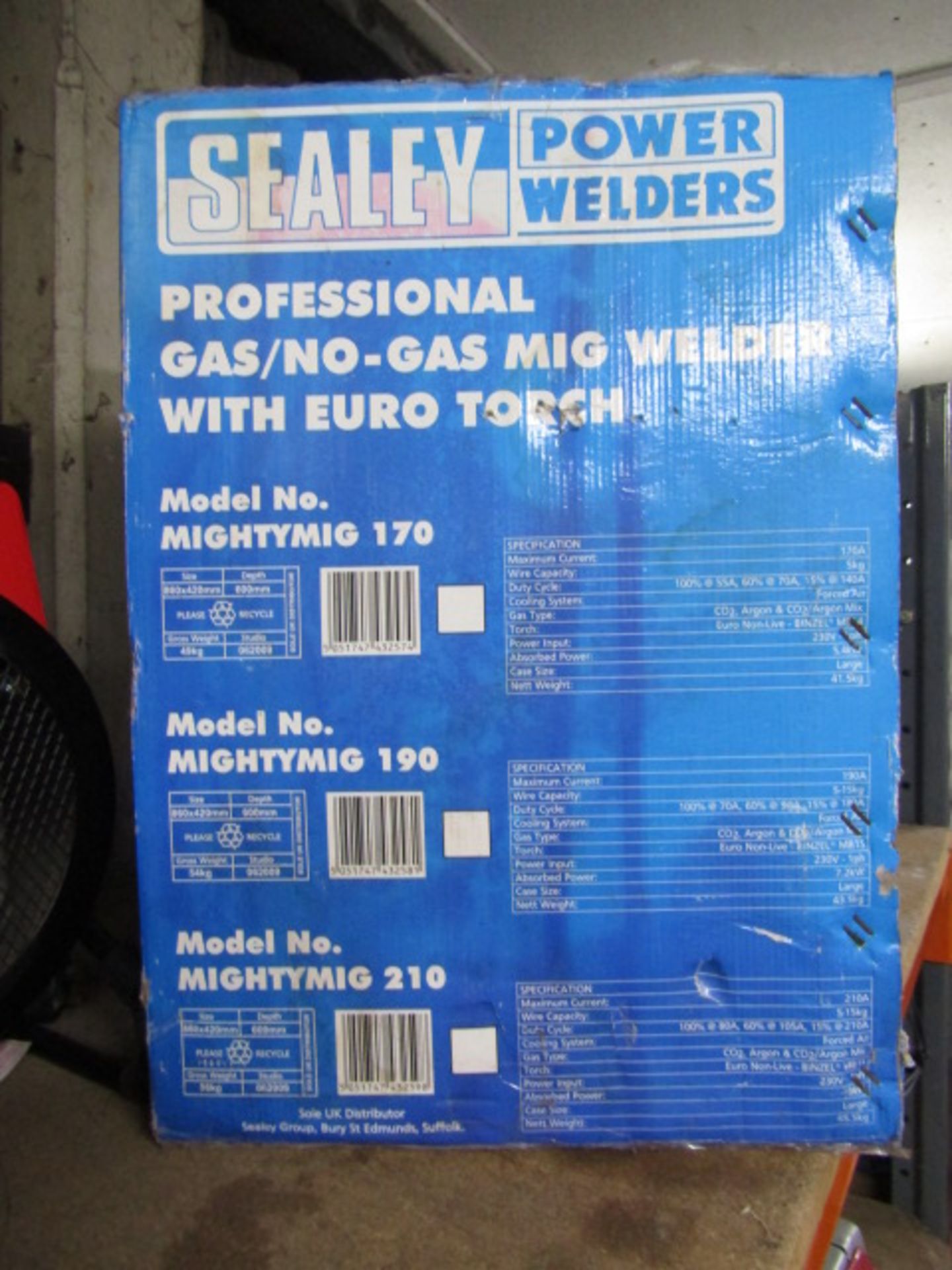 Sealey power welder Mightymig 170 as new in box. Torch accessory missing. - Image 2 of 6