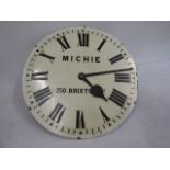 Michie factory clock with fusee movement 50cm dia