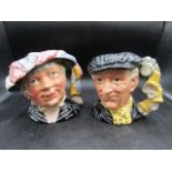 Royal Doulton Pearly King and Queen toby jugs 20cmH