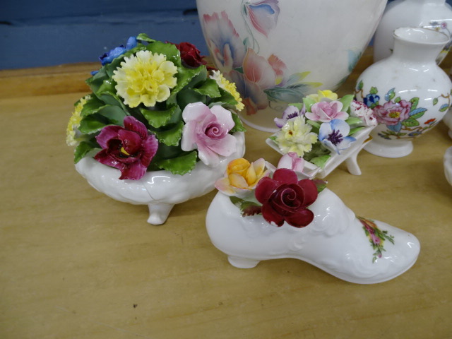 Vases, clock, ginger jar and flower posies to include Royal Albert, Coalport and Aynsley etc - Image 4 of 10