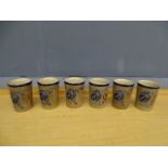 Set of 6 Goebel pottery cups