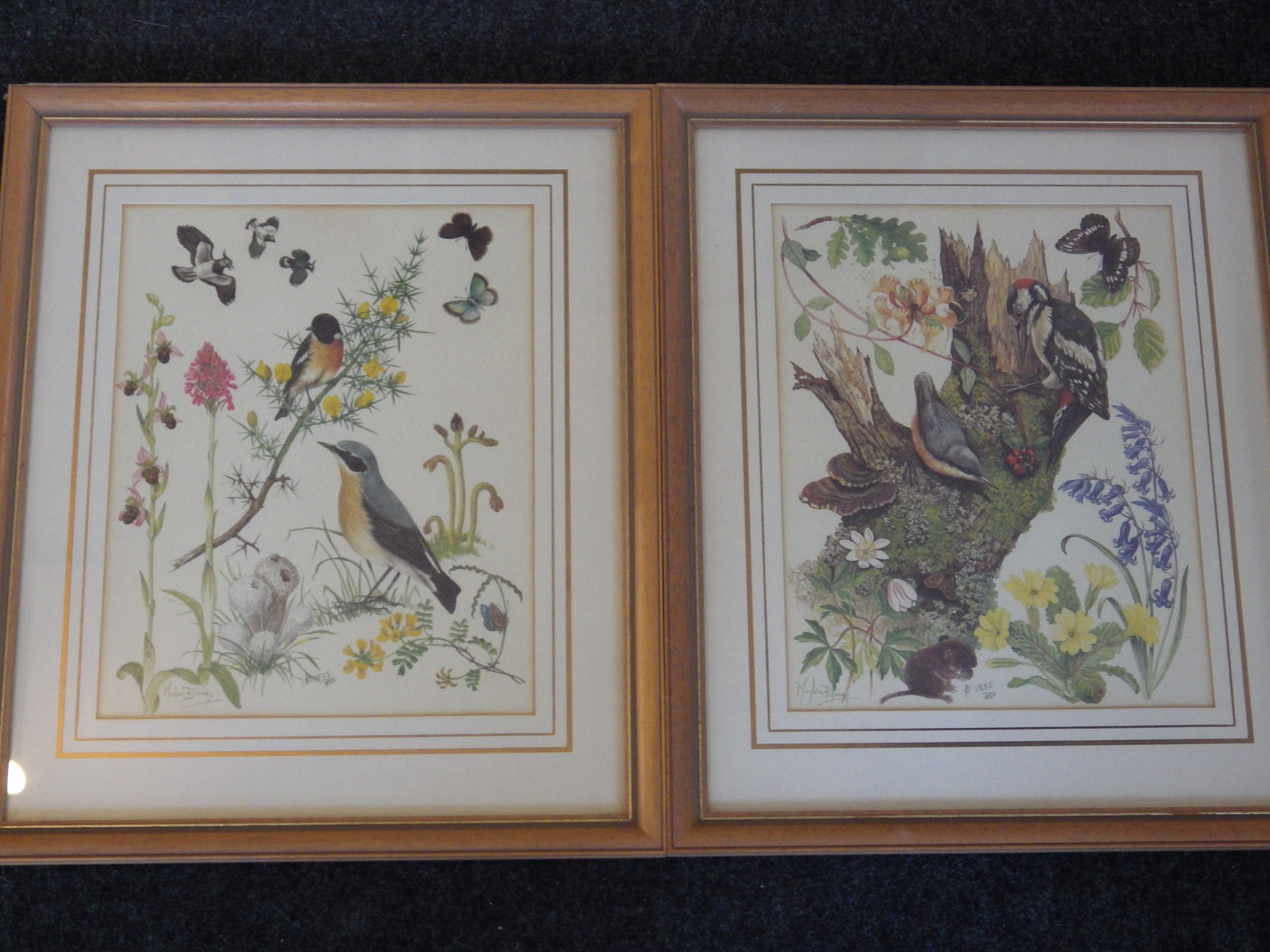 Two framed and glazed woodland prints by Marjorie Blamey