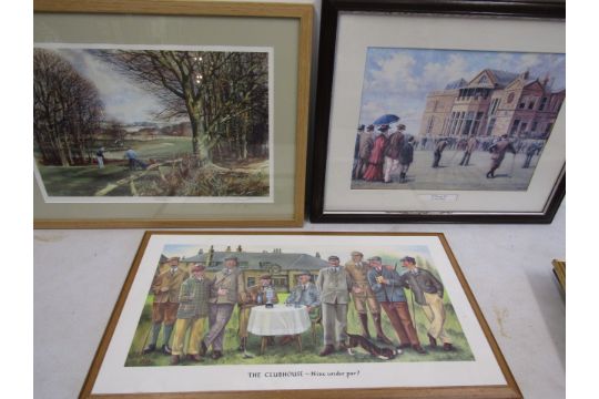 Signed ltd edition golf print and 2 other golfing pictures - Image 1 of 7