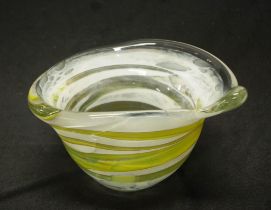 Setsuko Ogishi Australian art glass yellow bowl