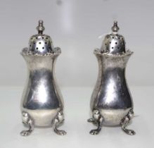 Pair of George V sterling silver pepperettes