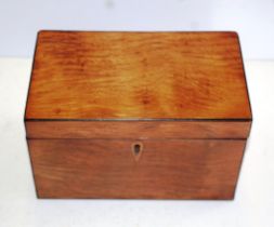 Georgian rectangular satinwood tea caddy