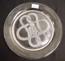 Lalique crystal cherub plate