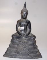 Thai bronze seated Buddha