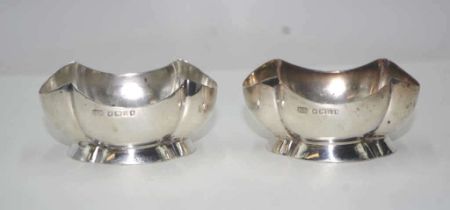 Pair of sterling silver salt cellars