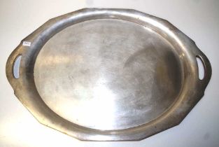 German twin handle silver tray