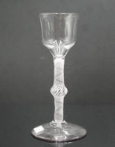 Good 18th century cordial glass with airtwist stem