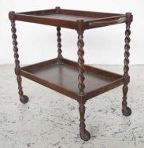 Jacobean style oak 2 tier traymobile