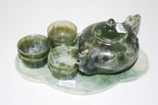Chinese spinach jade small tea set