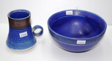 Mid Century Derek Smith studio pottery bowl & mug