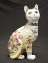 Rare Emile Galle faience cat figurine